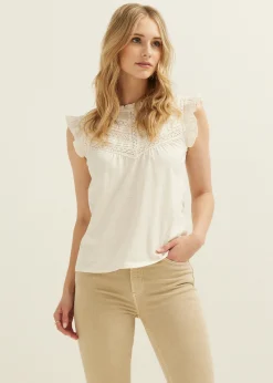 Singlet met plooi-en ruffle details