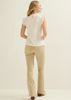 Singlet met plooi-en ruffle details