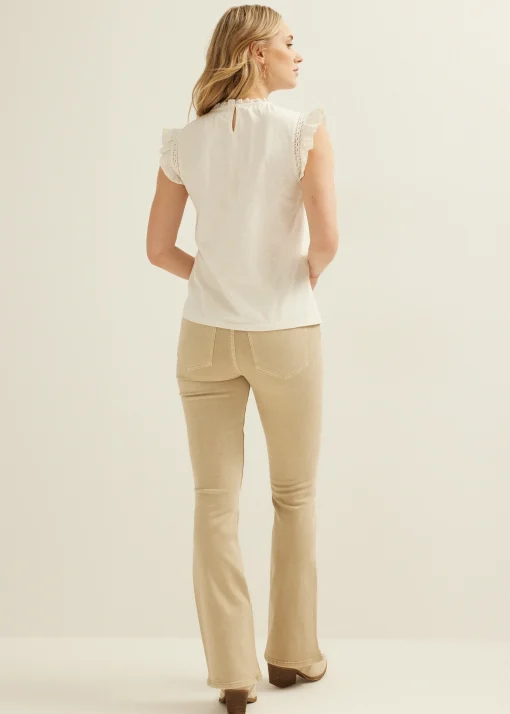 Singlet met plooi-en ruffle details