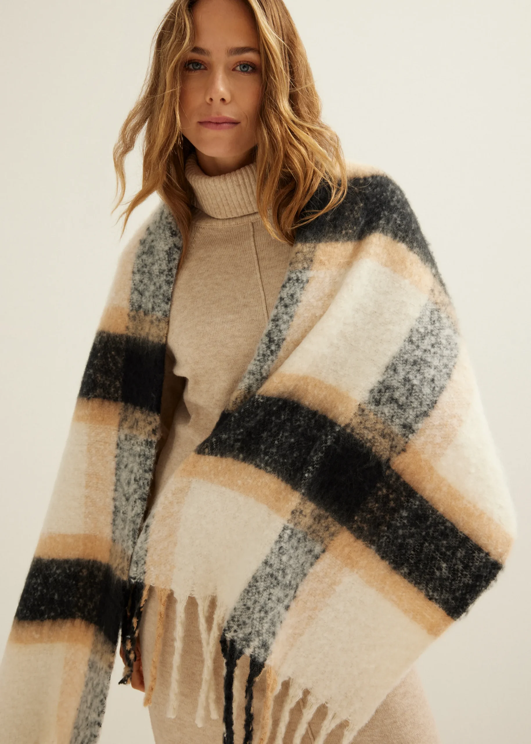 Sjaal met geruiten print