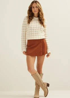 Skort van suedine