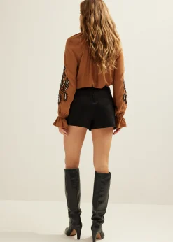 Skort van suedine