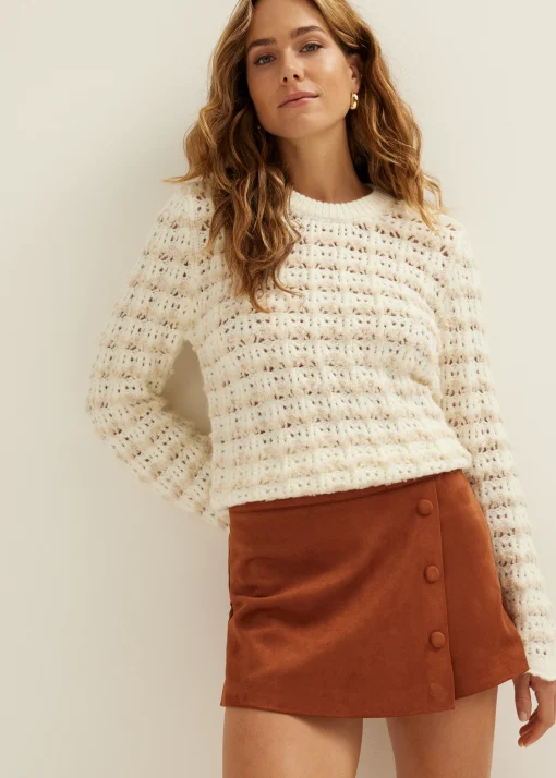 Skort van suedine