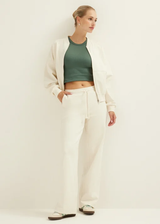Sweat pants met wide leg