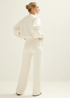 Sweat pants met wide leg
