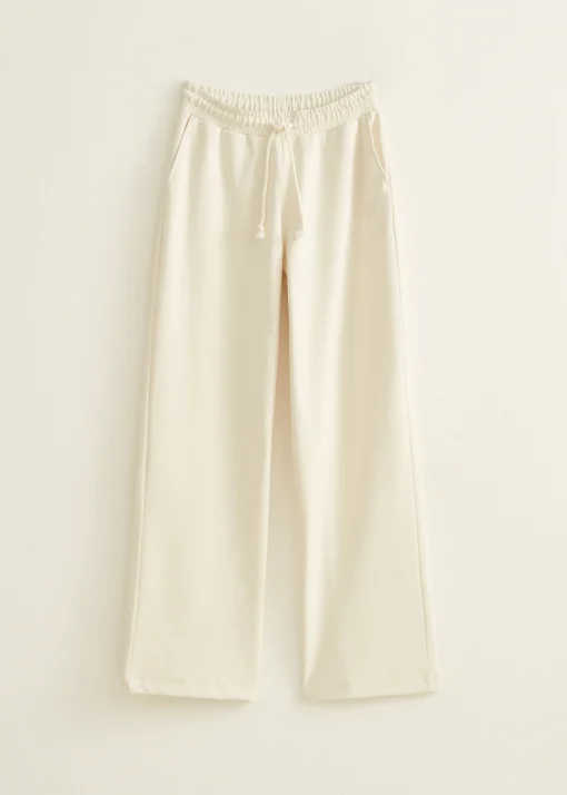 Sweat pants met wide leg