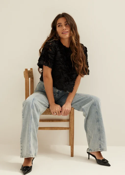 Top met chiffon details