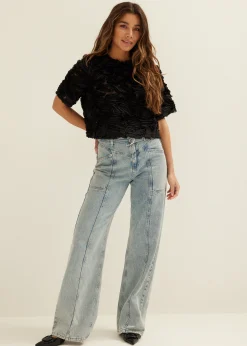 Top met chiffon details
