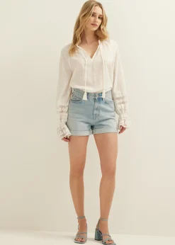 Top met crochet mouwen