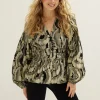 Top met jacquard patroon