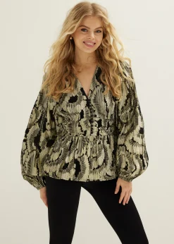 Top met jacquard patroon