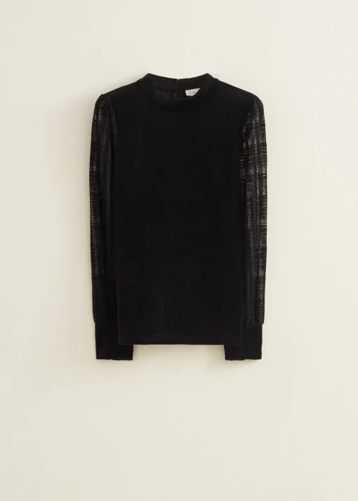 Top met velvet structuur