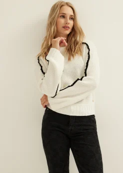 Trui met contrast detail