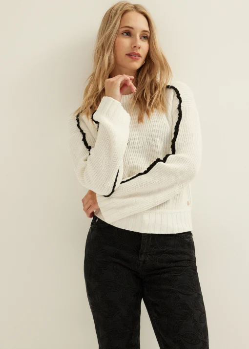 Trui met contrast detail