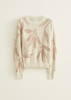 Trui met jacquard bloemen