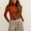 Trui met rib detail