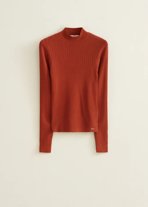 Trui met rib detail