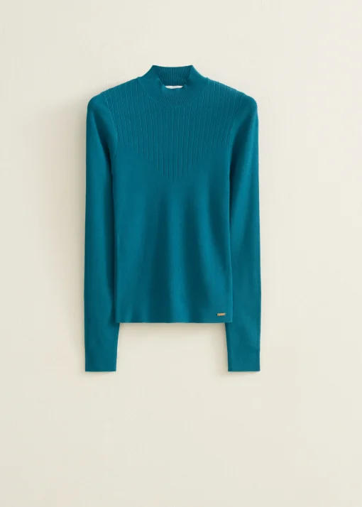 Trui met rib detail
