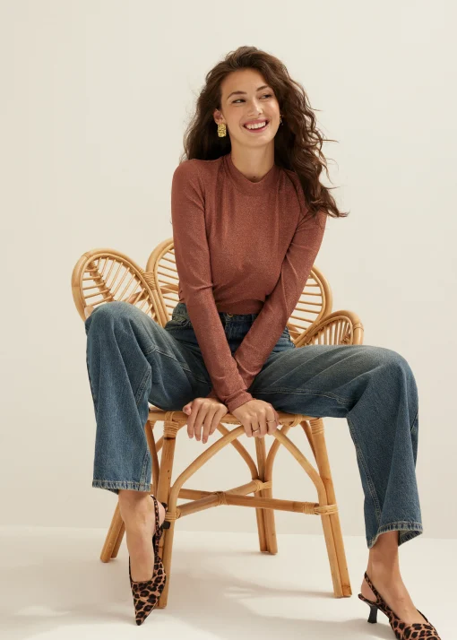 T-shirt lange mouw met lurex