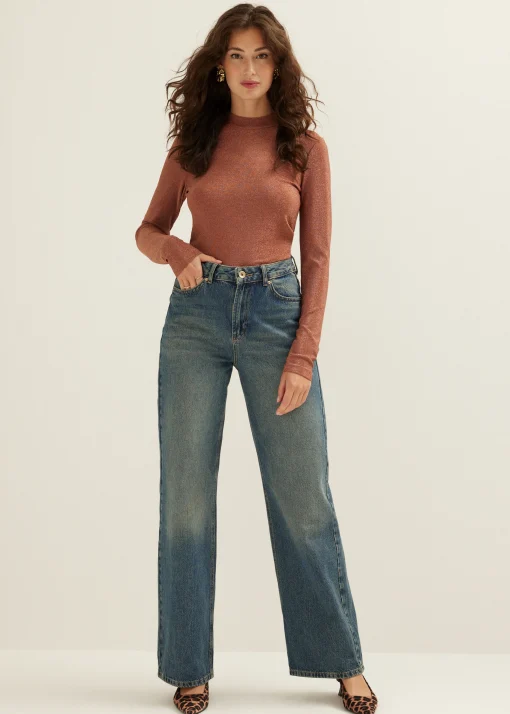 T-shirt lange mouw met lurex