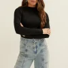 T-shirt lange mouw met structuur
