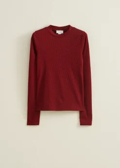 T-shirt lange mouw met structuur