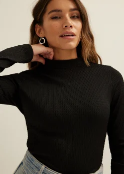 T-shirt lange mouw met structuur