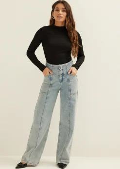 T-shirt lange mouw met structuur