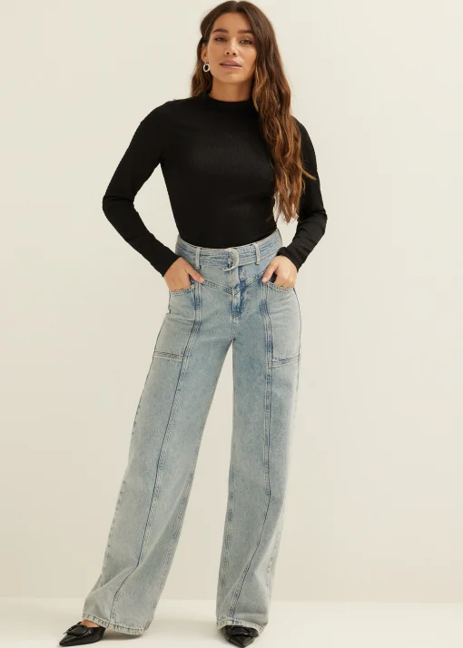 T-shirt lange mouw met structuur