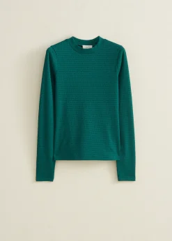 T-shirt lange mouw met structuur