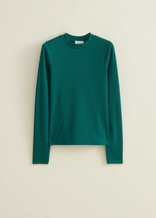 T-shirt lange mouw met structuur