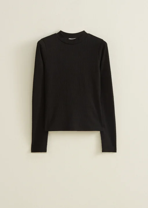 T-shirt lange mouw met structuur