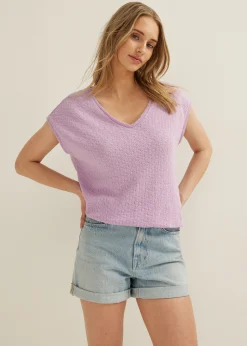 T-shirt met ajour details