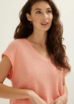 T-shirt met ajour details