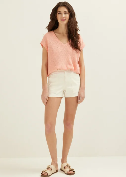 T-shirt met ajour details