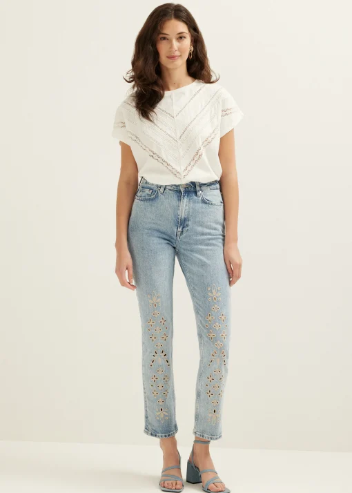 T-shirt met gehaakte details