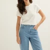 T-shirt met opgerolde mouw