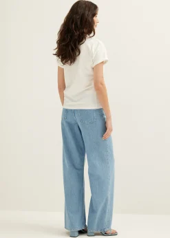 T-shirt met opgerolde mouw