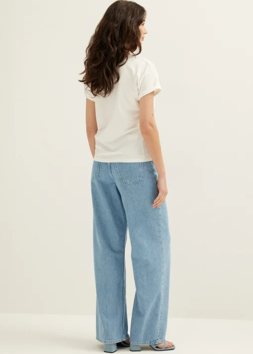 T-shirt met opgerolde mouw