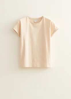 T-shirt met opgerolde mouw