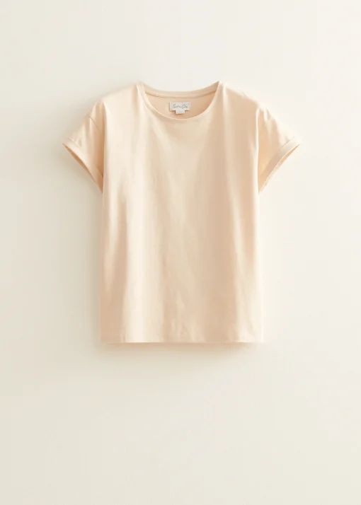 T-shirt met opgerolde mouw