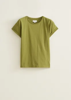 T-shirt met opgerolde mouw