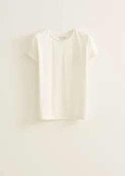 T-shirt met opgerolde mouw