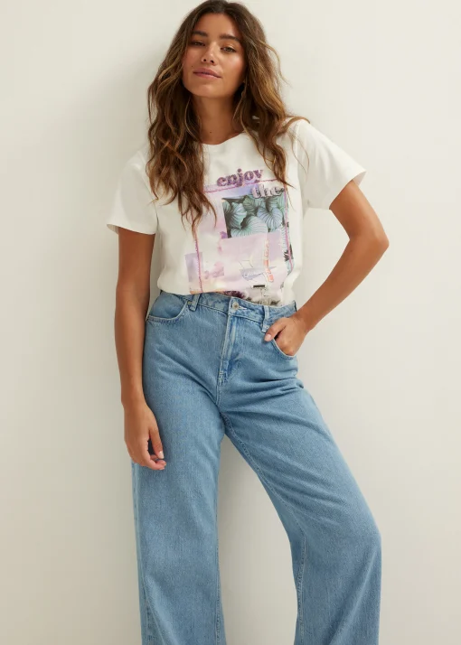 T-shirt met print enjoy