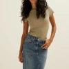 t-shirt met rib structuur
