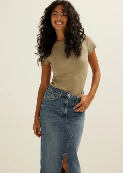 t-shirt met rib structuur