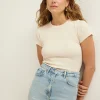 t-shirt met rib structuur