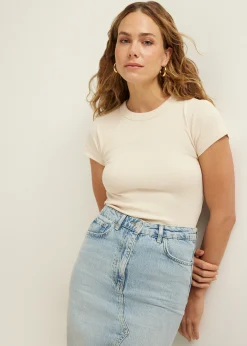t-shirt met rib structuur