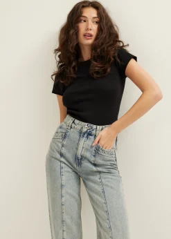 t-shirt met rib structuur