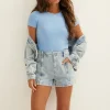 T-shirt met rib structuur